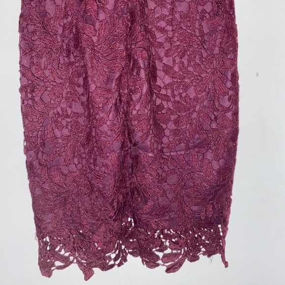 Tobi Wine Lace V Neck Sleeveless Dress - Picture 8 of 8